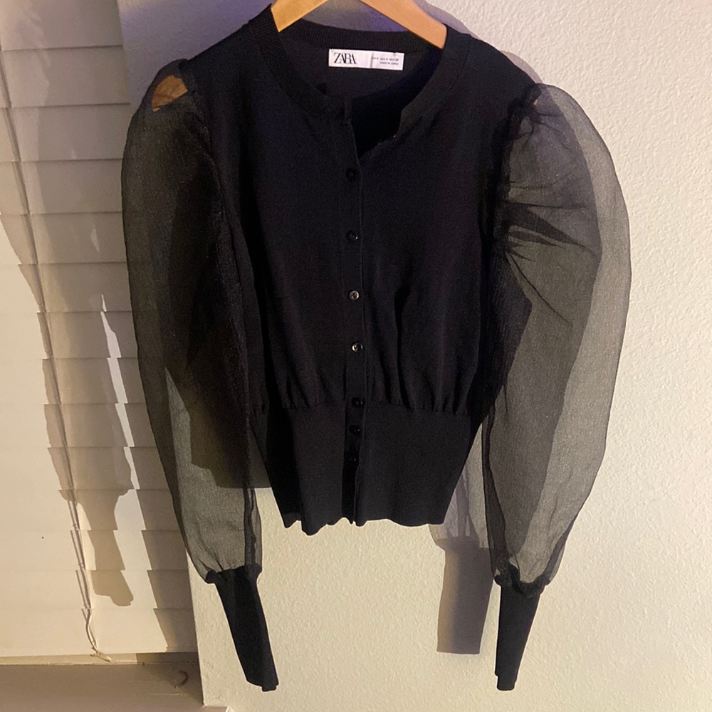 Women’s Zara Organza Puff Sleeve Jacket Top